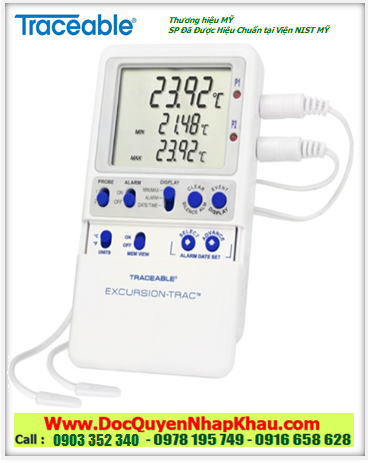 Nhiệt kế –50.00 đến 70.00°C, 6433 Excursion-Trac™ Traceable® Datalogger Thermometer